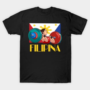 Filipina Pride Philippines Flag Proud Weightlifter T-Shirt